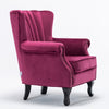 Occasional Oyster Wing Chair High Back Velvet Fabric Tub Armchair Fireside Room