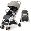 Portable Baby Stroller One-Hand Folding Pushchair W/Adjustable Backrest Footrest