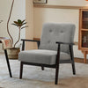 Accent Armchair Wooden Armest Frame Single Padded Sofa Chair Leisure Guest Seat