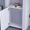 High Gloss White Cabinet Cupboard Tall Display Storage Unit Glass Doors Shelving