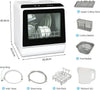 Table Top Dishwasher, Mini Countertop Dishwasher with 6 Programs, Built-in 5L