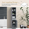 Freestanding Bathroom Storage Cabinet with 3 Open Shelves & Door Cabinet Grey