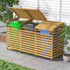 2.35m Triple Wooden Wheelie Bin Store Garden Shed Dustbin Storage w/Curved Cover