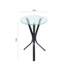 2-Tier Tempered Glass Sofa End Side Coffee Table Bedside Table Night Stand Lamp