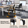 Set of 2 Black Guest Chair Ergonomic Reception Chair w/ Metal Frame