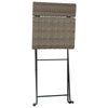 Lechnical Folding Bistro Chairs 6 pcs Grey Poly Rattan and Steel,Folding A8M8