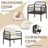 3 Pieces Rocking Bistro Set Outdoor Wicker Furniture Tempered Glass Coffee Table