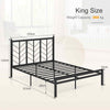 King Size Heavy-Duty Metal Frame Modern Bed Frame w/Under-bed Storage