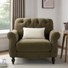 Dusk Hebden Olive Green Velvet Armchair RRP £