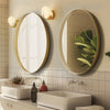 Anti-oxidation 3D Gold Oval Wall Mirror Decorative Accent Vanity Mirror Bathroom