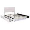 4ft6 Double Bed Frame Upholstered Platform Bed with 4 Storage Drawers, Headboard