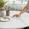 Dining Table Round 90cm Gloss White Top Black Metal Legs Modern Kitchen Room