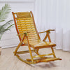 Bamboo Rocking Chair Extra Retractable Sun Bed Patio Lounger Reclining Armchair