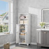 Modern White High Gloss Tall Bathroom Cabinet Storage Furniture Cupboard