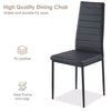 4x Black PU Leather Dining Chairs&Round Tempered Glass Golden Legs Dining Table