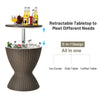 30L Patio Ice Cooler All-weather Cool Bar Table w/ Extendable Tabletop Party