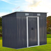 4x 8ft Shed Galvanized Metal Storage Garden Shed Tools Bicycle Store Anthracite