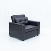 Linen/Faux Leather Sofa Bed Corner - Sofa Bed with Storage & Reversible Chaise