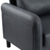 Black Ergonomics 2 Seater Sofa Modern High Back Fabric Couch Wood Legs 2 Pockets
