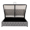 Merax Upholstered Bed Functional Bed from Storage Double Size Grey Velvet