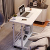 Mobile Over Bed Chair Table Overbed Height Adjustable Laptop Serving Tray Stand