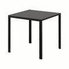 Black Square Dining Table for 2-4 Small Space Glass Tabletop & Metal Legs Modern