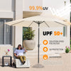 3M Banana Parasol Sun Shade Patio Hanging Umbrella Cantilever Garden Beige UK