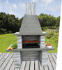 Light Grey Masonry BBQ Barbecue Garden Grill Wood and Charcoal Cooking Massive