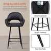 2PCS Barstools Padded Upholstered Dining Chair Breakfast Bar Seating for Cafe