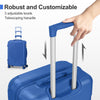 Stylish 5 Piece Deep Blue Diamond Pattern ABS Luggage Set with Non TSA Locks