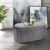 78cm Grey Storage Stool Footstool Chair Seat Oval Ottoman Pouffe Lidded Box Deco