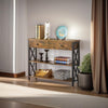 Industrial Console Table with Drawer and 2 Shelves - Brown