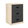 3 Drawer Wooden Bedroom Bedside Cabinet Furniture Storage Nightstand Side Table
