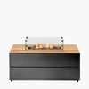 Garden Fire Pit Table Black Wooden Outdoor Heater Fireplace Table Stove