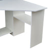 Black/ White Corner Computer Desk PC Laptop Table Book Shelves Home Study Office