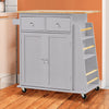 Kitchen Trolley Cart Rolling Island Cart Serving Cart W/ Storage Shelf & Drawer