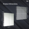 Bathroom Mirror Cabinet Wall Hung Mount Double Door Stainless Steel 670 x 600mm
