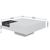 Coffee Table With LED Lights Modern Marble Effects Living Room Furniture White