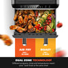 9L Large Dual Zone Digital Air Fryer Oven Cooker Oil Free Low Fat with Divider