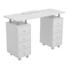 Wheeled Manicure Station Nail Salon Station Nail Table Mobile 8 Drawers Storage