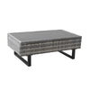 Rattan Patio Garden Furniture Set 6-seater L-shape Sofa Table w/ Cushions Grey