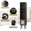 Bathroom Cabinet Display Rack Freestanding Slim Cabinet w/Adjustable Shelf Black