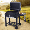 Outdoor Smoker Barbecue Charcoal BBQ with Lid Cover, Built-in Temperature Gauge