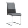 Dining Chairs Set of 2 Faux Leather with Stylish Chrome Cantilever Metal Frame