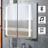 Modern Bathroom Mirror Cabinet LED Illuminated Bluetooth/Sensor Wall Storage NEW