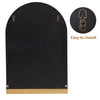 Vintage Frame Arched Wall Accent Mirror with Gold Shelf Bathroom Vanity Mirror