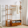 Bamboo Clothes Rail Scarf Cap Hanging Garment Coat Rack Heavy Duty Shelf Stand