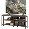 Corner TV Stand Cabinet, 50" TV Unit with Storage Shelves, Rustic Brown