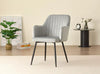 Charlotte Velvet Comfort Dining Chairs - Set of 2 Grey