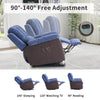 Electric Recliner Massage Heated Vibration Sofa Reclining Lounge Armchair Blue